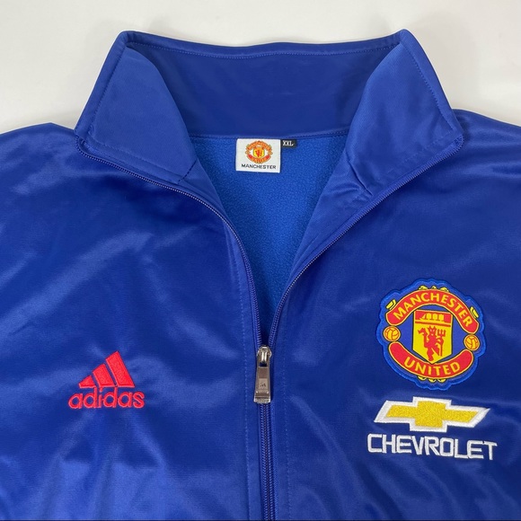 Adidas Manchester United Chevrolet Track Jacket Tracksuit Top Zip Up XXL - Picture 3 of 9